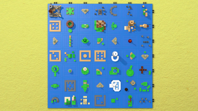 Illustration for article titled The Legend of Zelda: The Wind Waker's Sea Chart as a LEGO Microbuild